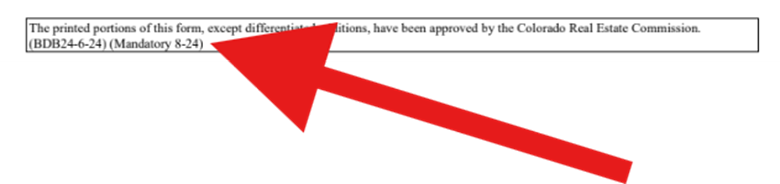 Red arrow pointing to excerpt of contract header which shows the mandatory use date of contract)