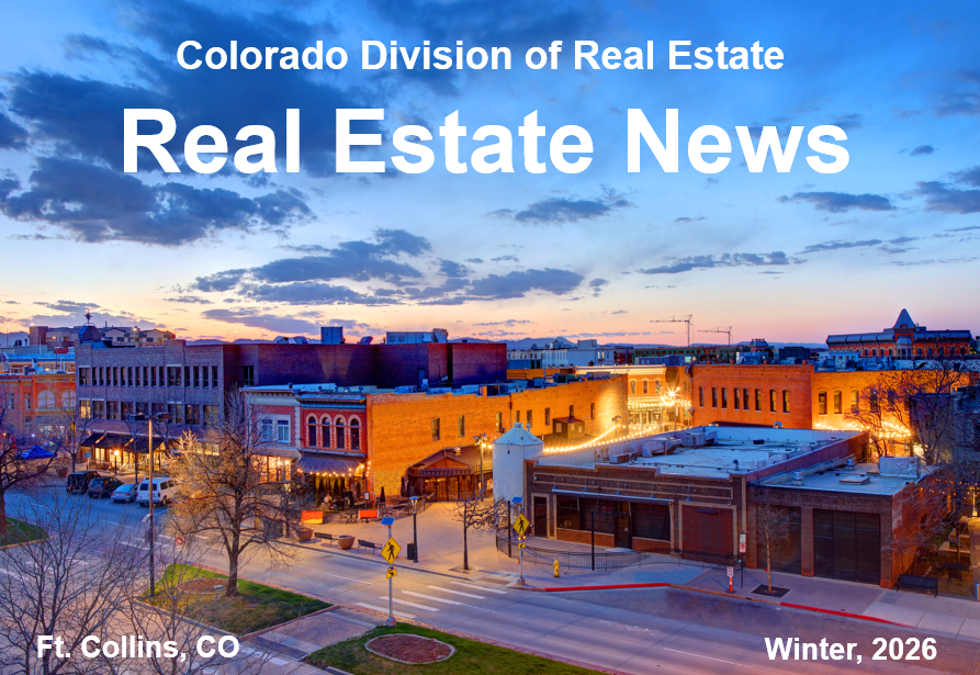 Ariel downtown Ft Collins as sunset